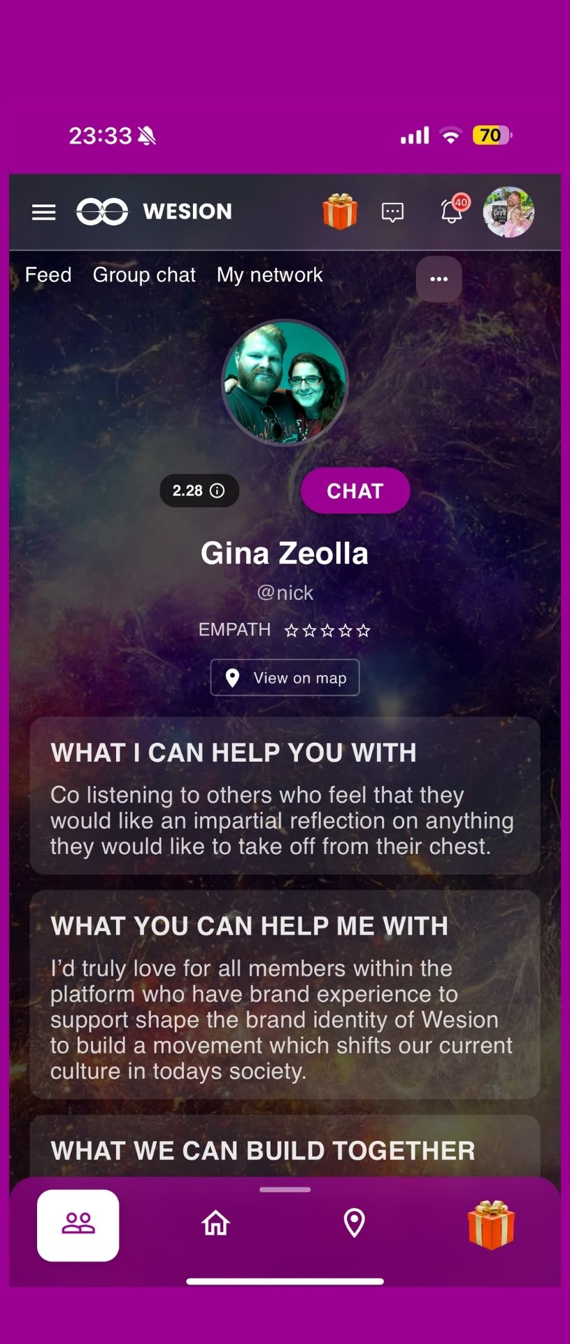 Discover People mobile interface